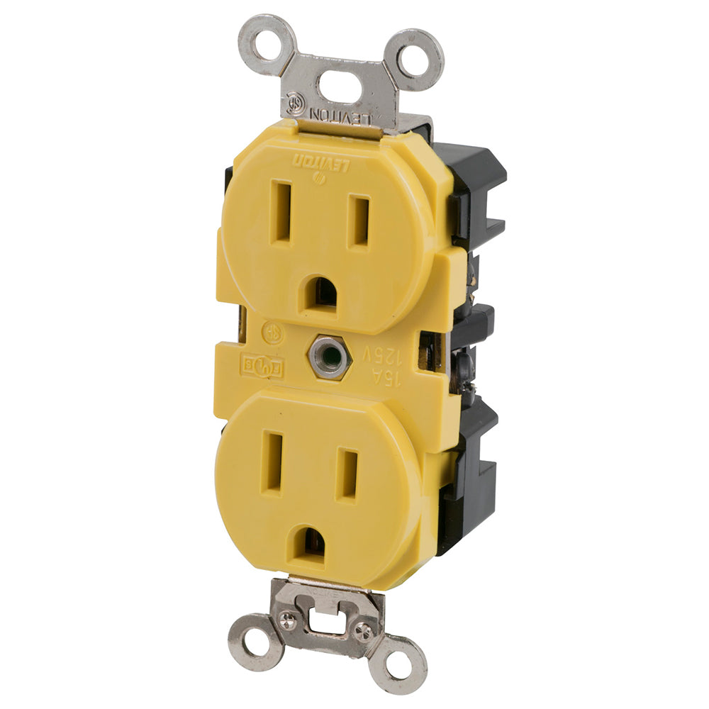 Marinco 15A 125V Yellow Duplex Straight Blade Receptacle 5262CRR