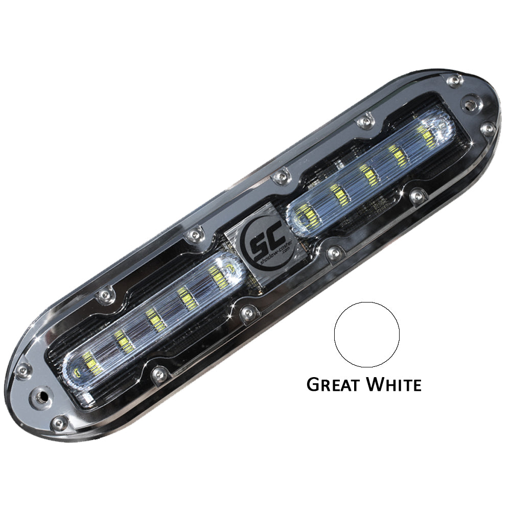 ShadowCaster SCM10 LED Underwater Light w20 Cable  316 SS Housing  Great White SCM10GW20
