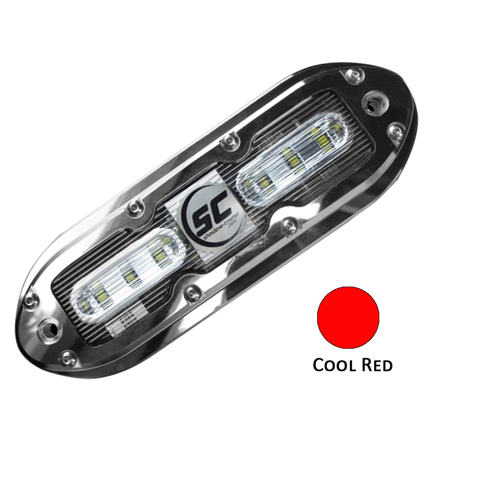 ShadowCaster SCM6 LED Underwater Light w20 Cable  316 SS Housing  Cool Red SCM6CR20