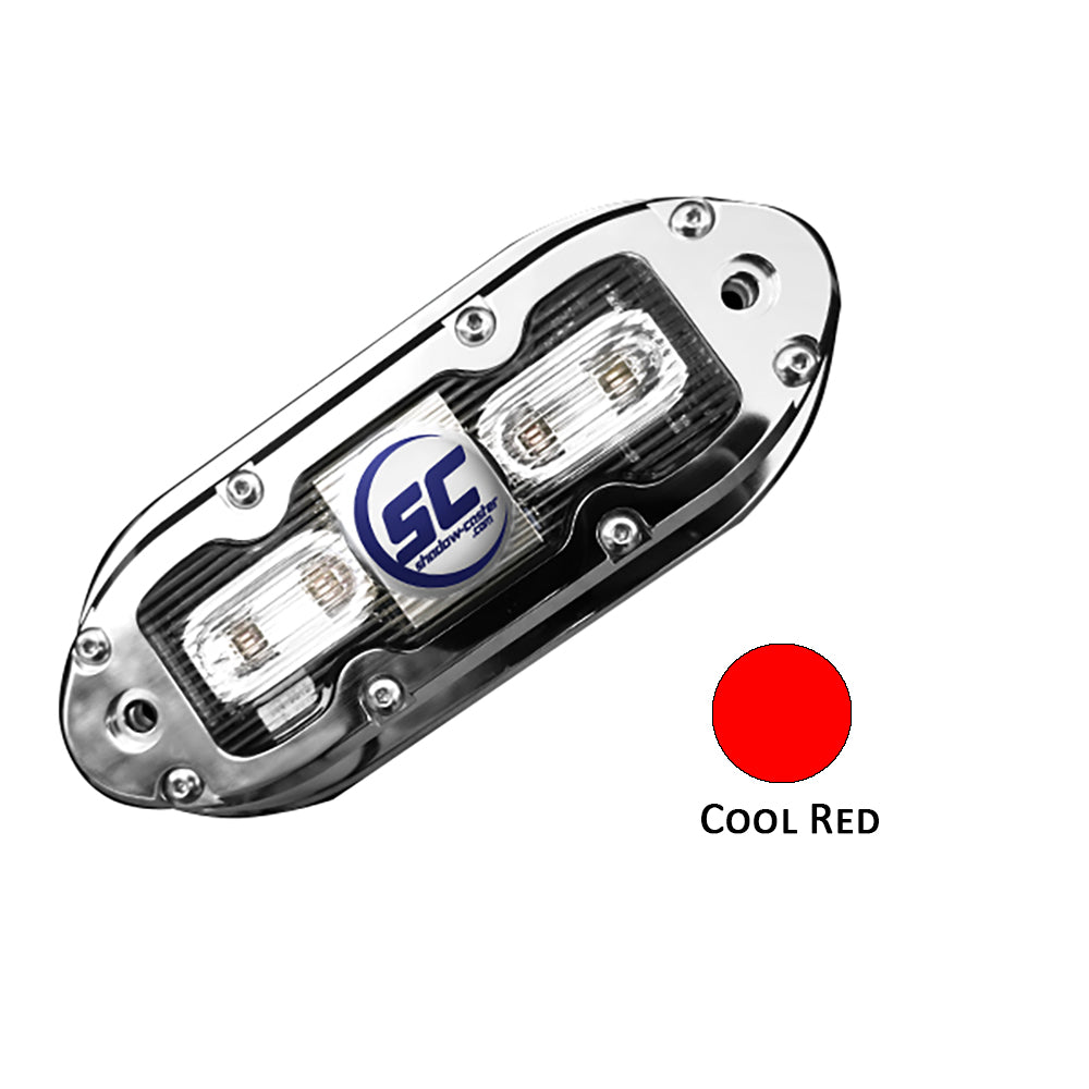 ShadowCaster SCM4 LED Underwater Light w20 Cable  316 SS Housing  Cool Red SCM4CR20