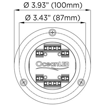 OceanLED Sport S3124s Underwater LED Light  Ultra WhiteMidnight Blue 012103BW
