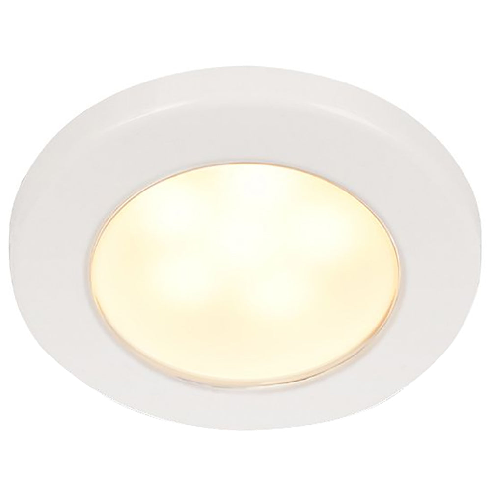 Hella Marine EuroLED 75 3 Round Screw Mount Down Light  Warm White LED  White Plastic Rim  24V 958109111