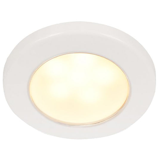Hella Marine EuroLED 75 3 Round Screw Mount Down Light  Warm White LED  White Plastic Rim  24V 958109111
