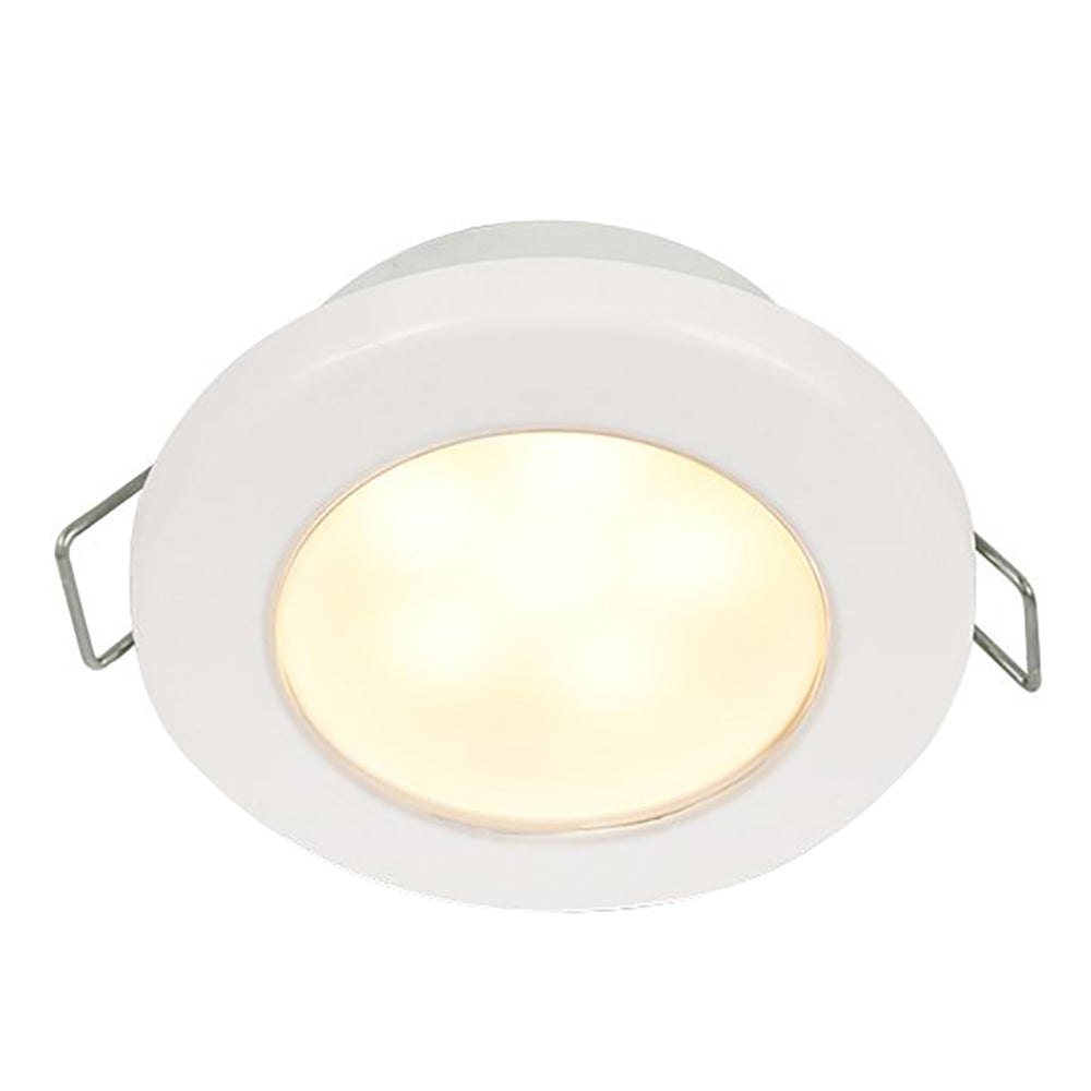 Hella Marine EuroLED 75 3 Round Spring Mount Down Light  Warm White LED  White Plastic Rim  24V 958109611