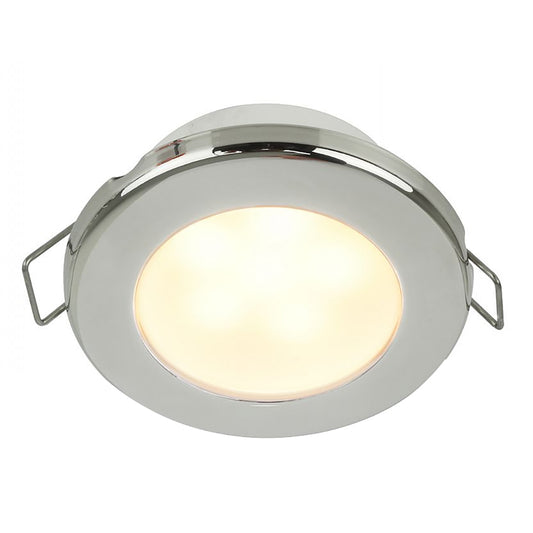 Hella Marine EuroLED 75 3 Round Spring Mount Down Light  Warm White LED  Stainless Steel Rim  24V 958109621