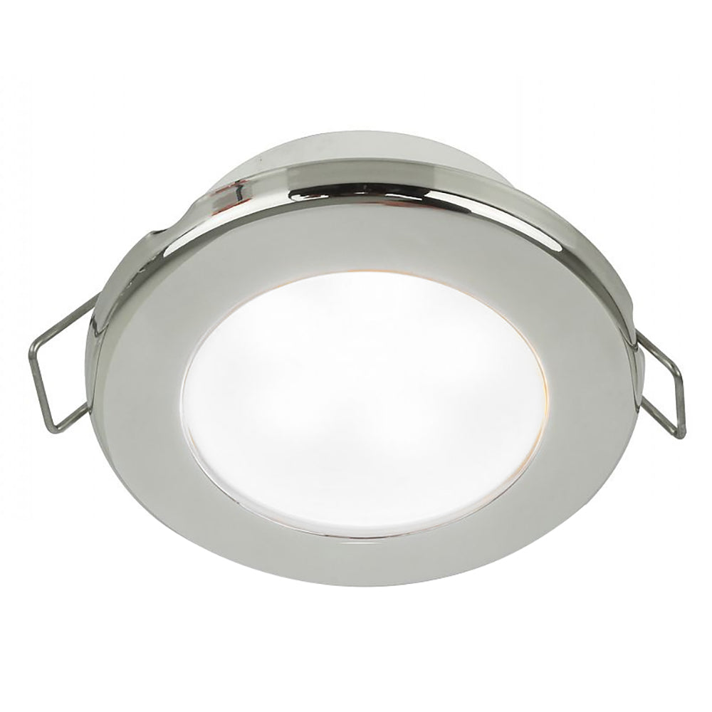 Hella Marine EuroLED 75 3 Round Spring Mount Down Light  White LED  Stainless Steel Rim  24V 958110621