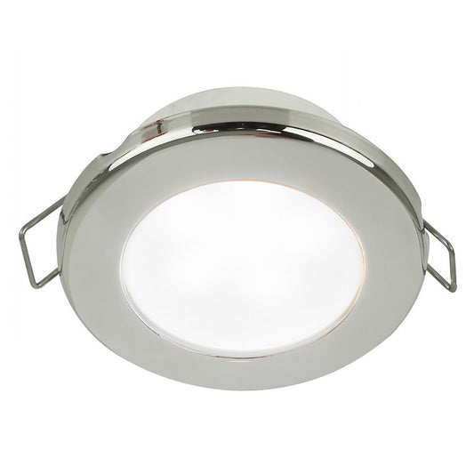 Hella Marine EuroLED 75 3 Round Spring Mount Down Light  White LED  Stainless Steel Rim  24V 958110621