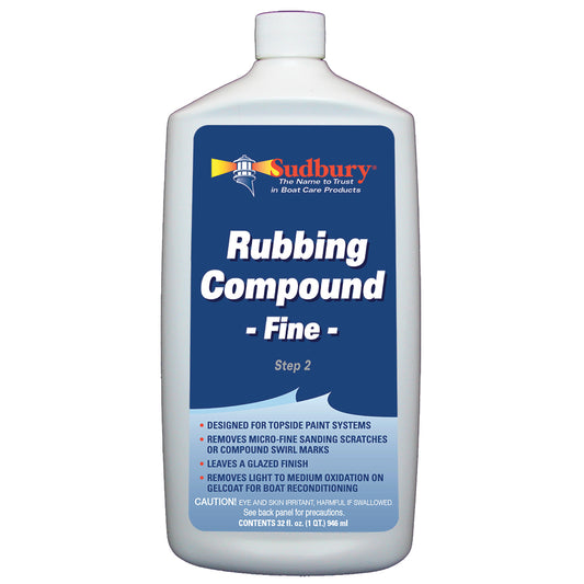 Sudbury Rubbing Compound Fine  Step 2  32oz Fluid 442