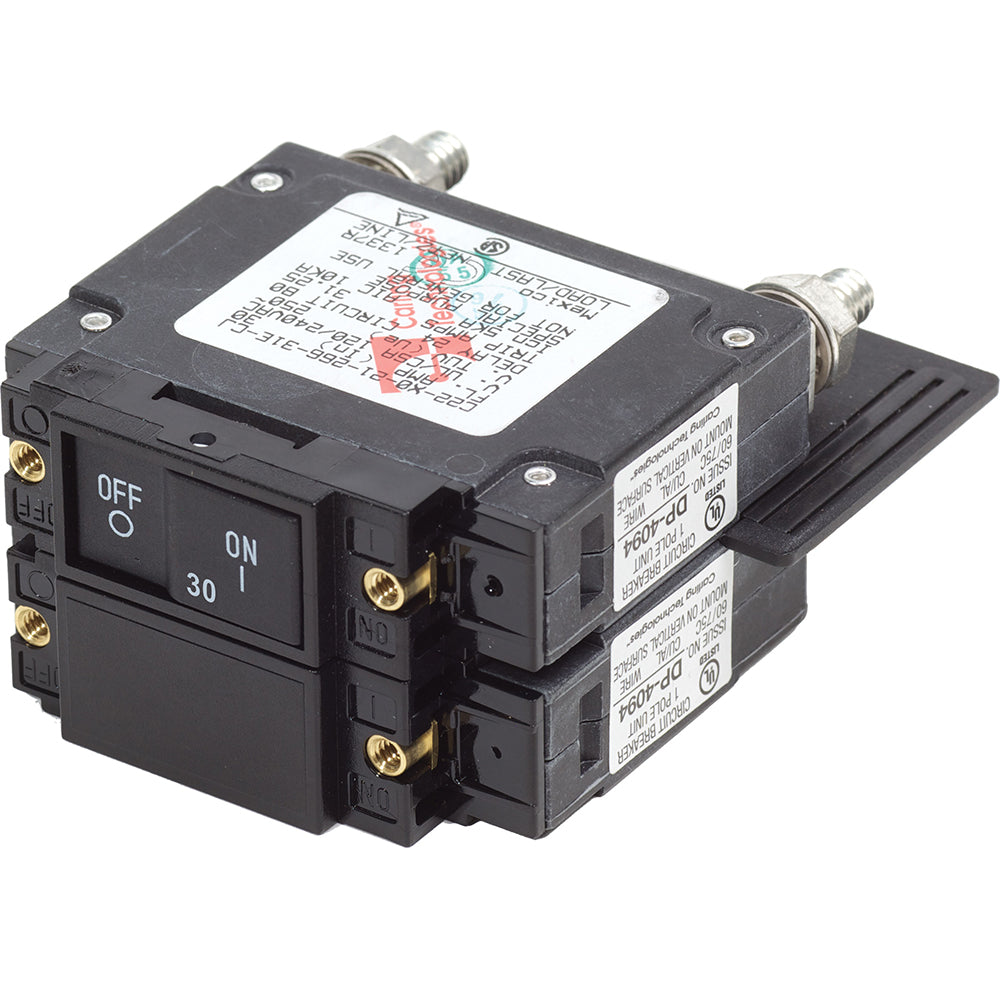 Blue Sea 7465 UL489 Circuit Breaker  30A Flat Rocker 7465