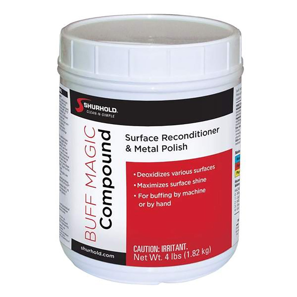 Shurhold Buff Magic Compound Surface Reconditioner  Metal Polish  4LB Jar YBP0111
