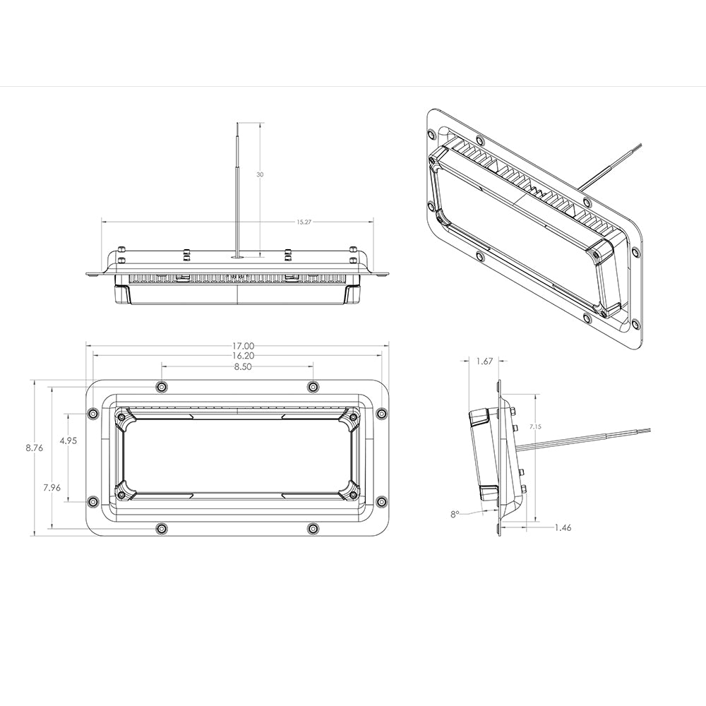 Lumitec Maxillume tr150 LED Flood Light  Recessed Mount 101414
