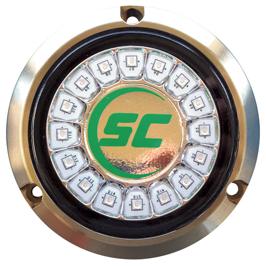ShadowCaster Aqua Green Single Color Underwater Light  16 LEDs  Bronze SCR16AGBZ10