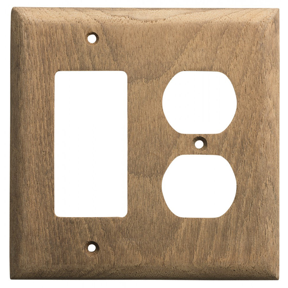 Whitecap Teak Rocker SwitchDuplex Receptacle Cover Plate 60175