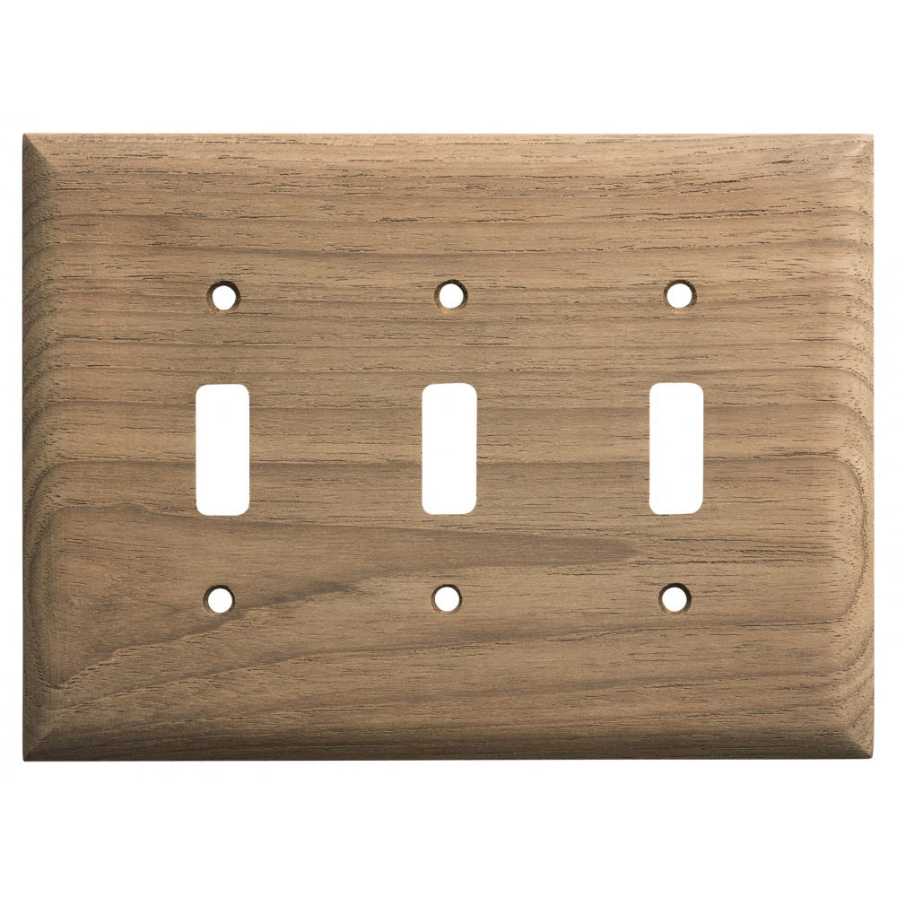 Whitecap Teak 3Toggle SwitchReceptacle Cover Plate 60179