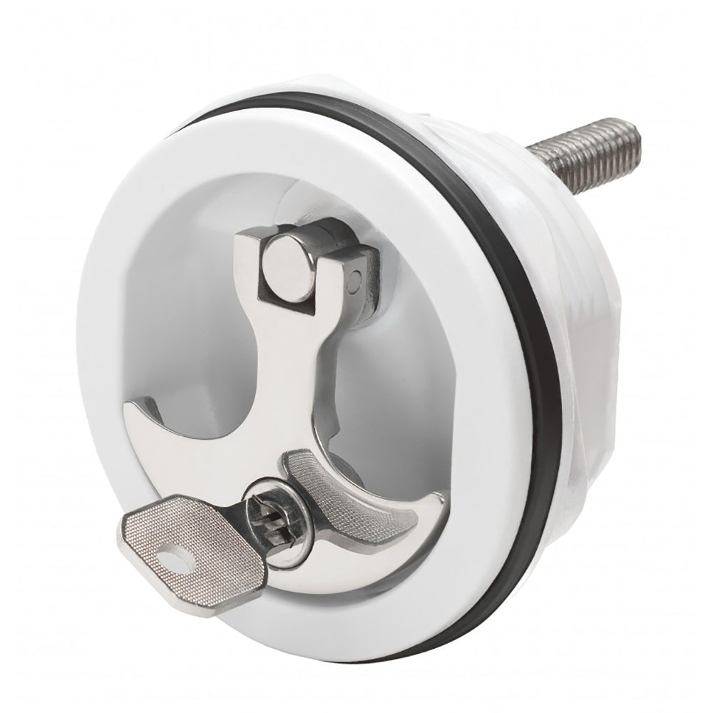 Whitecap Compression Handle CP ZamacWhite Nylon Locking Fresh Water Use Only S1415WC