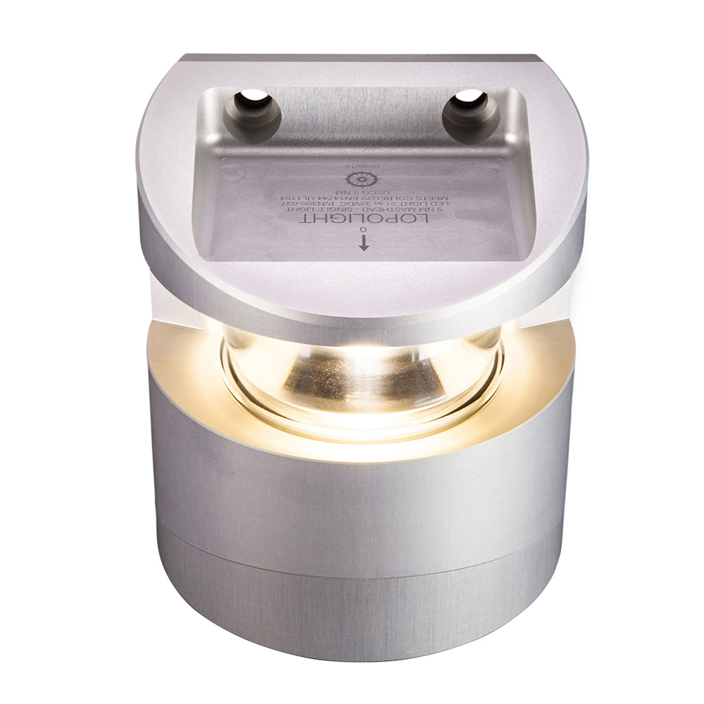 Lopolight Series 300037  Masthead Light  5NM  Vertical Mount  White  Silver Housing 300037