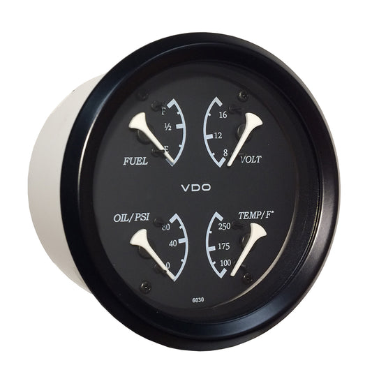VDO Cockpit Marine 85mm 338 4 in 1 Gauge  Black DialBezel 11011700