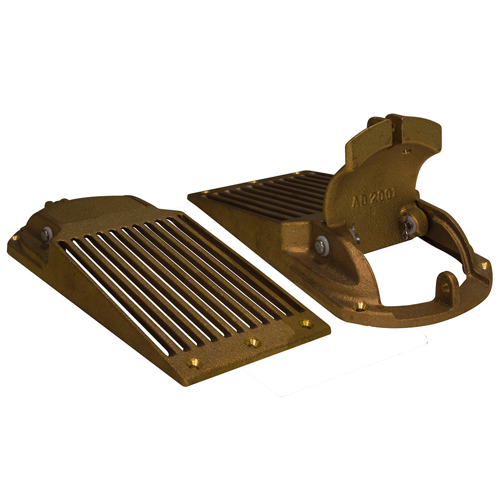 GROCO Bronze Slotted Hull Scoop Strainer wAccess Door fUp to 2 Thru Hull ASC2000