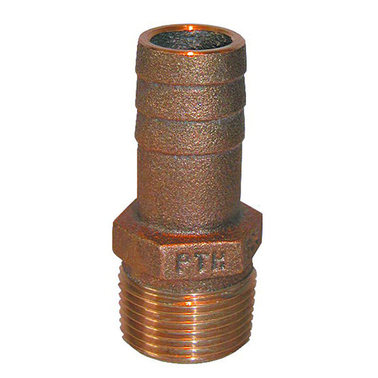 GROCO 114 NPT x 114 ID Bronze Pipe to Hose Straight Fitting PTH1250