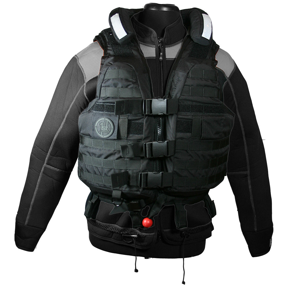 First Watch HBV100 High Buoyancy Tactical Vest  Black  XL to 3XL HBV100BKXL3XL