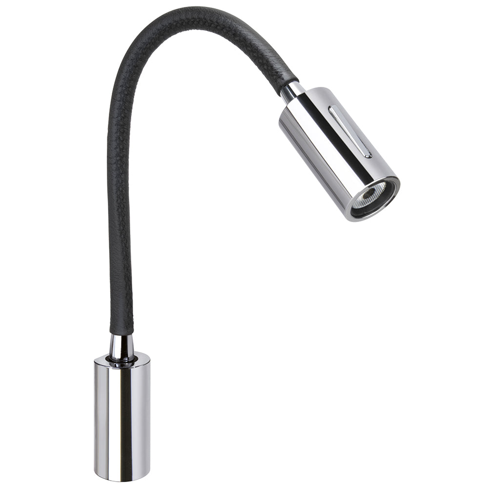 Quick Audrey Wall Light wUSB Daylight  Black Leather  Chrome FASP4881TVCFA00