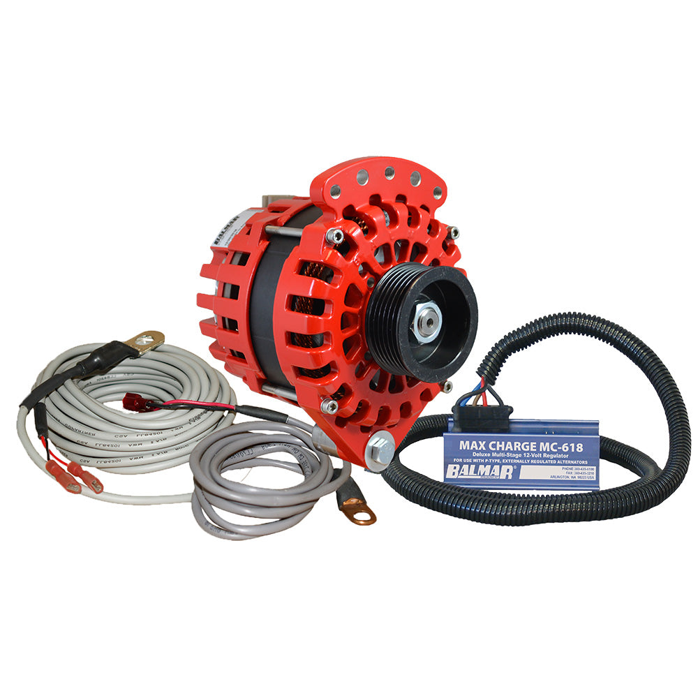 Balmar Alternator 12 Single Foot K6 Serpentine Pulley Regulator  Temp Sensor  170A Kit  12V XTSF170K6KIT