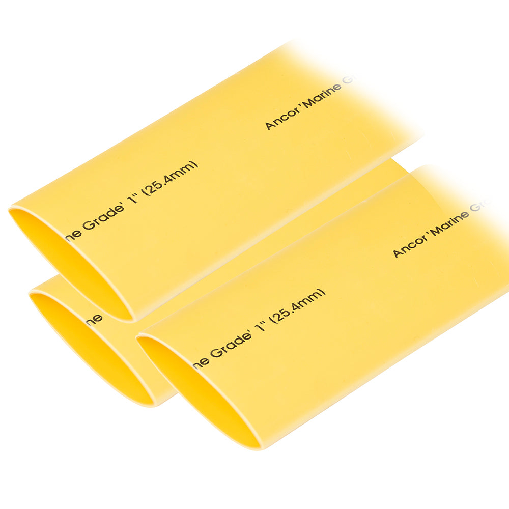 Ancor Heat Shrink Tubing 1 x 3  Yellow  3 Pieces 307903