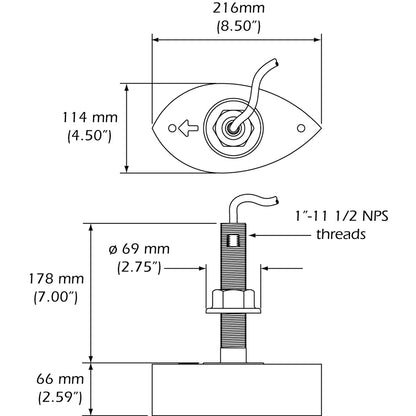 Furuno 556TIDHDD SS260 Stainless Steel ThruHull Transducer wTemp and Fairing Block  10 Pin 556TIDHDD