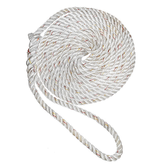 New England Ropes 12 Premium 3Strand Dock Line  White wTracer  15 C60501600015