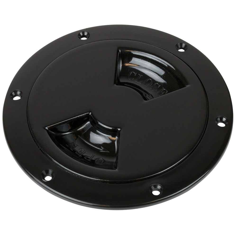 SeaDog QuarterTurn Smooth Deck Plate wInternal Collar  Black  6 3363651