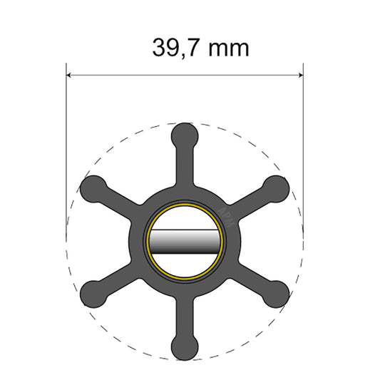 Albin Group Premium Impeller Kit  397 x 12 x 192mm  6 Blade  Pin Insert 0601002