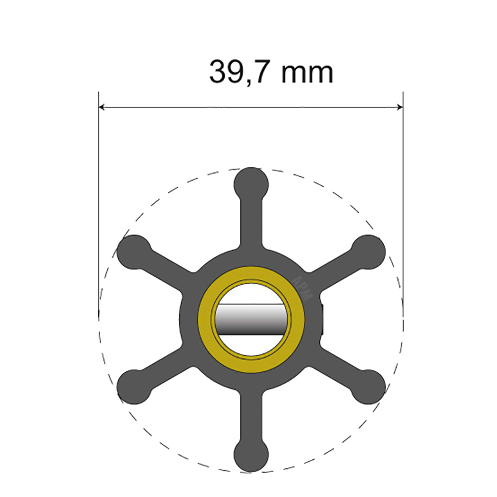 Albin Group Premium Impeller Kit  397 x 95 x 192mm  6 Blade  Pin Insert 0601003