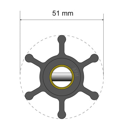 Albin Group Premium Impeller Kit  51 x 22 x 127mm  6 Blade  Pin Insert 0601006