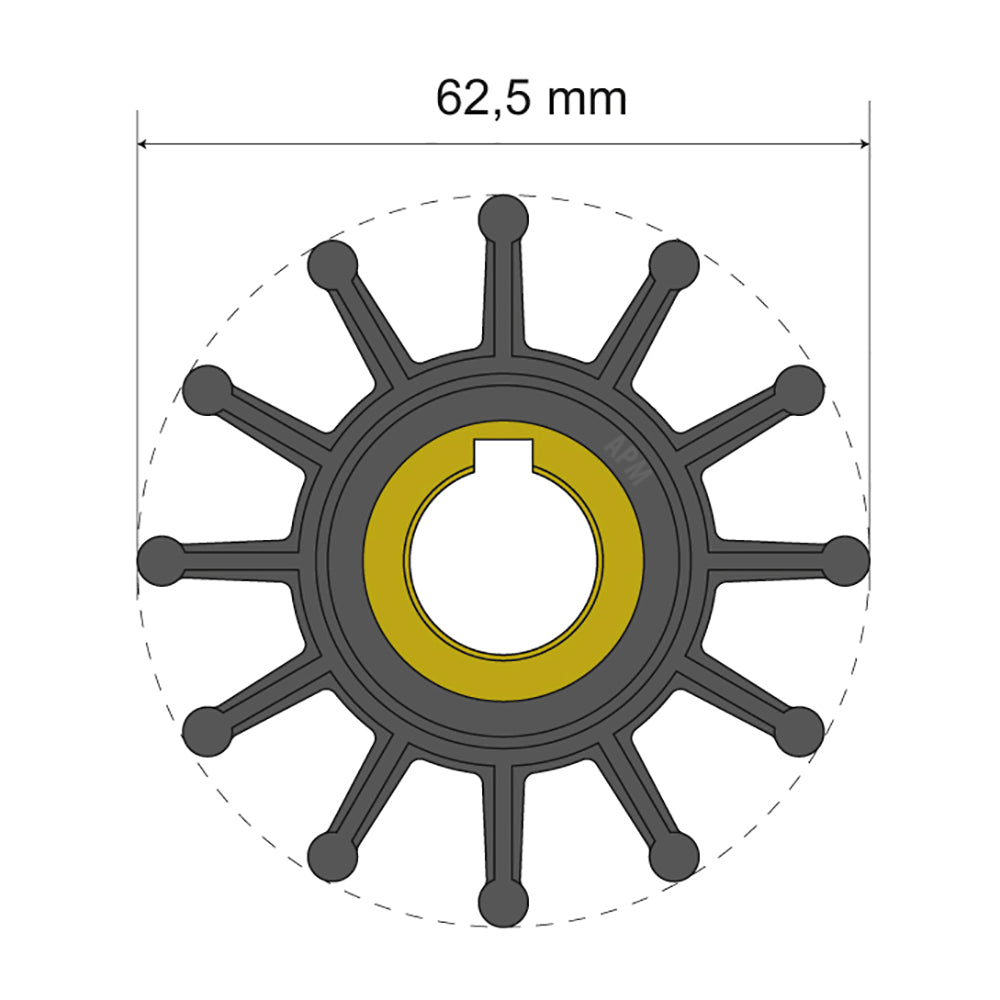 Albin Group Premium Impeller Kit 625 x 16 x 224mm  12 Blade  Key Insert 0601015