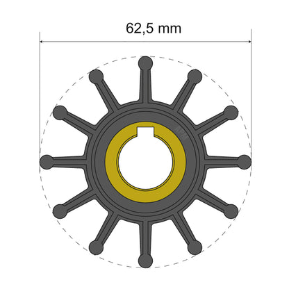 Albin Group Premium Impeller Kit 625 x 16 x 224mm  12 Blade  Key Insert 0601015