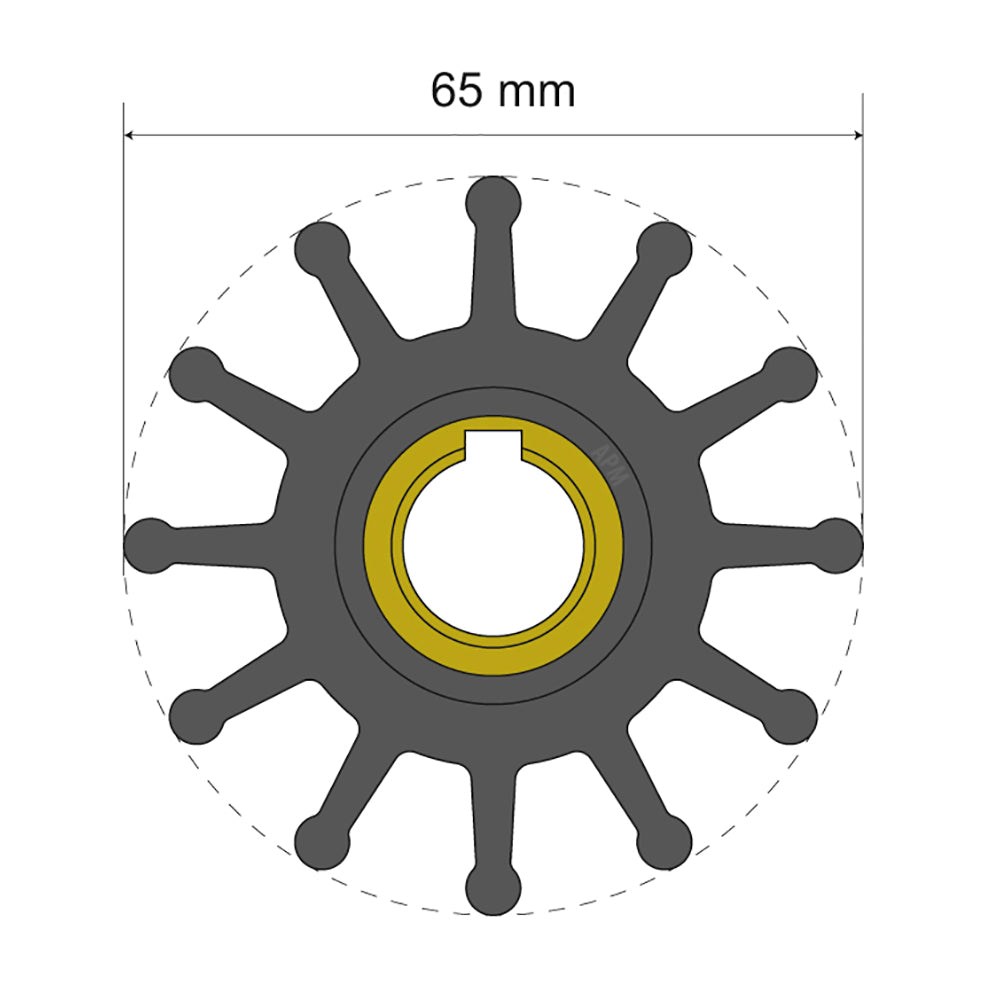 Albin Group Premium Impeller Kit 65 x 158 x 51mm  12 Blade  Key Insert 0601019