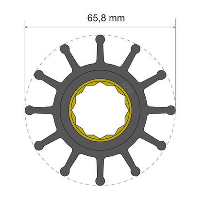 Albin Group Premium Impeller Kit 658 x 25 x 80mm  12 Blade  Spline Insert 0601020
