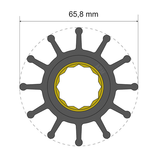 Albin Group Premium Impeller Kit 658 x 25 x 80mm  12 Blade  Spline Insert 0601020
