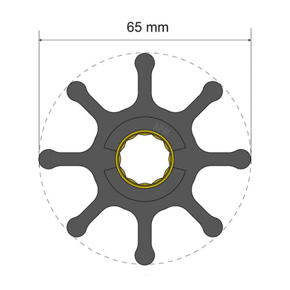 Albin Group Premium Impeller Kit 65 x 16 x 50mm  8 Blade  Spline Insert 0601021