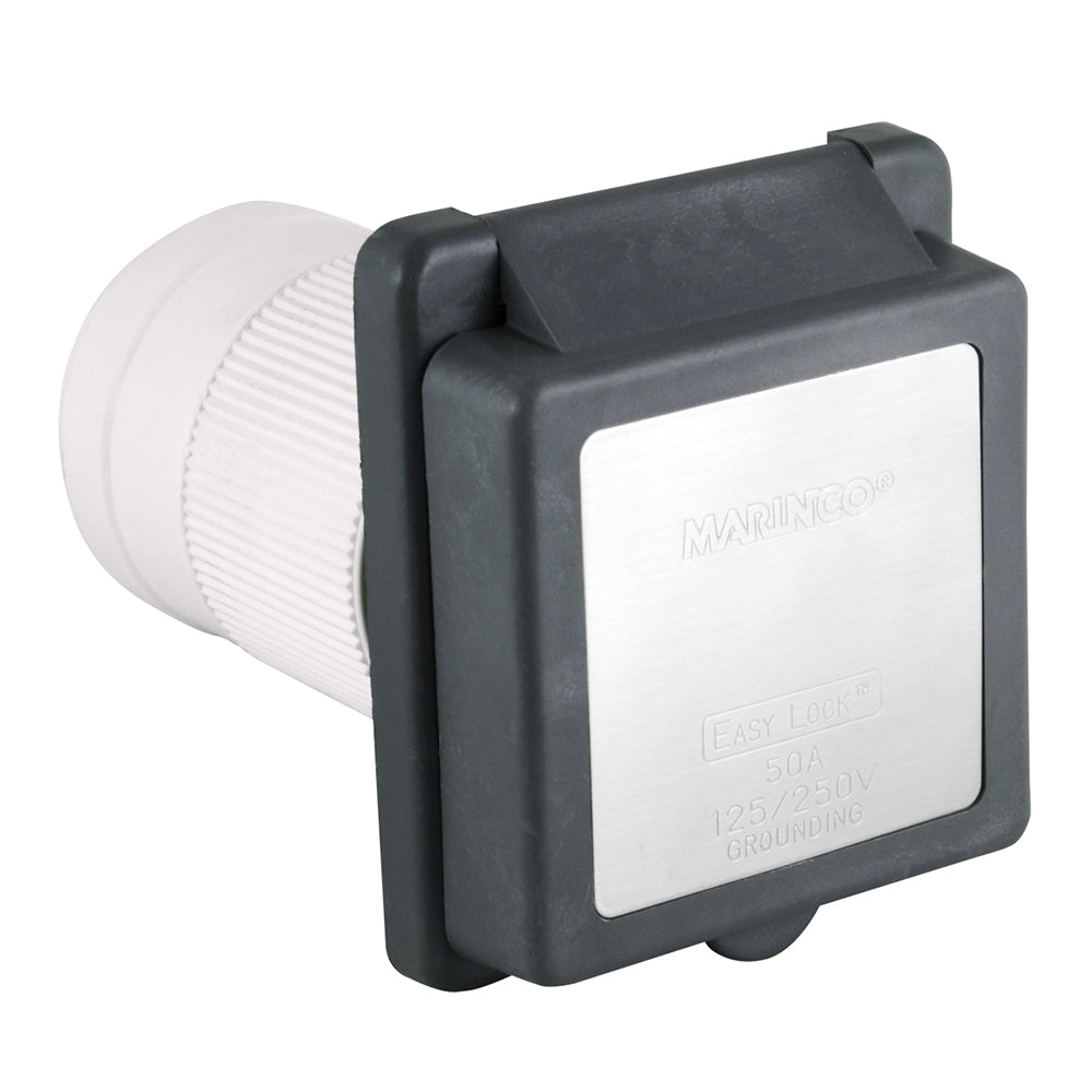 Marinco 50A 125250V EL Inlet wEnclosure 6353ELBGRAY