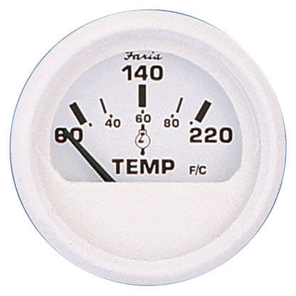 Faria Dress White 2 Cylinder Head Temperature Gauge 60  220 F 13113