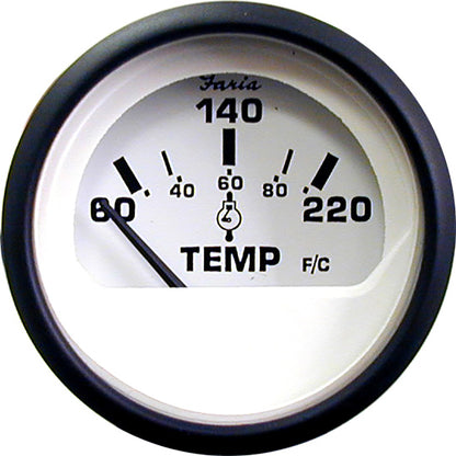 Faria Euro White 2 Cylinder Head Temperature Gauge 60  220 F 12910