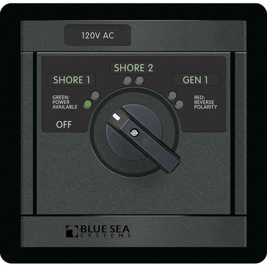 Blue Sea 1482 120V AC Rotary 30A OFF  3 Sources 1482