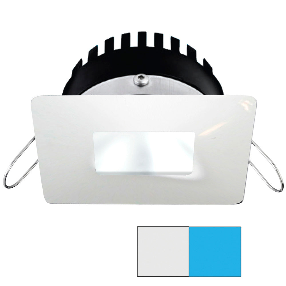 i2Systems Apeiron PRO A506  6W Spring Mount Light  SquareSquare  Cool White  Blue  White Finish A50634AAGE
