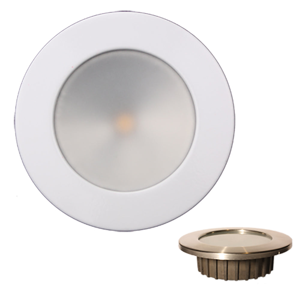 Lunasea ZERO EMI Recessed 35 LED Light  Warm White Red wWhite Stainless Steel Bezel  12VDC LLB46WR0AWH