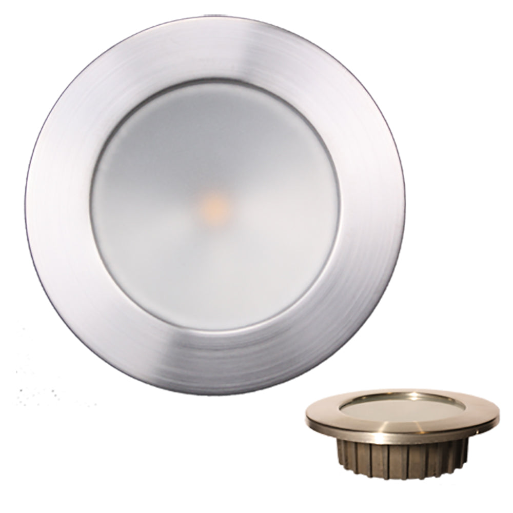 Lunasea Gen3 Warm White RGBW Full Color 35 IP65 Recessed Light wBrushed Stainless Steel Bezel  12VDC LLB46RG3ABN