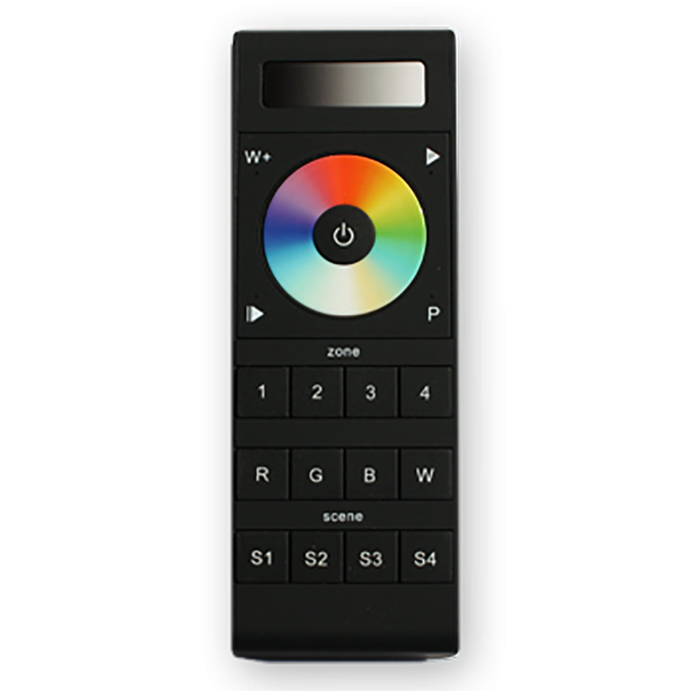 Lunasea RGBW Handheld 4Zone Controller wColor Wheel 4 Memories Batteries  Holder LLB45WG0100