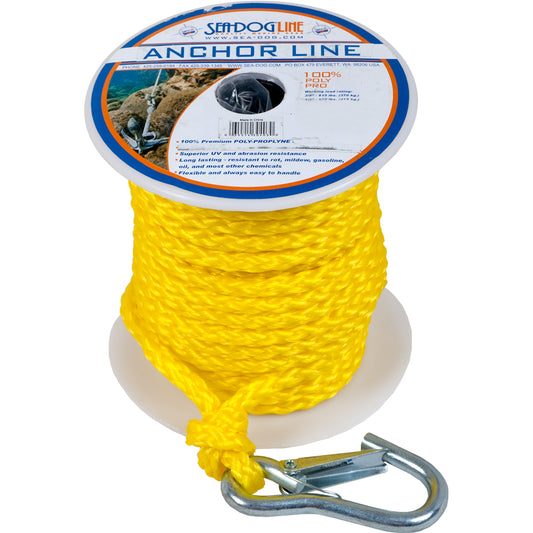 SeaDog Poly Pro Anchor Line wSnap  38 x 100  Yellow 304210100YW1
