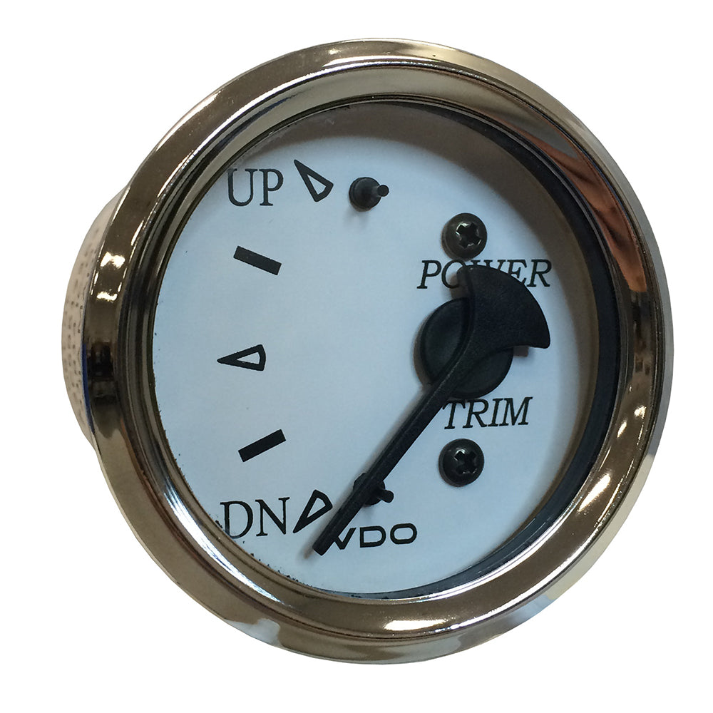 VDO Cockpit Marine 52MM 2116 Trim Gauge fJohnsonEnvinrude Engines  White DialChrome Bezel 38215280