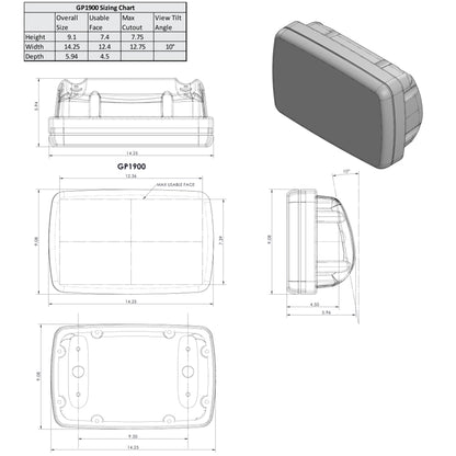 NavPod SailPod PreCut fGarmin echoMAP Plus 92sv 93sv 94sv  95sv f95 Wide Guard GP190015